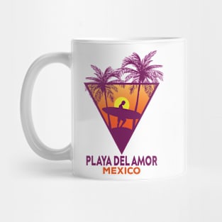 Retro Playa Del Amor Mexico Mug